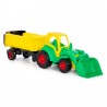 Traktor Šampion s lopatou a přívěsem