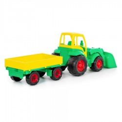 Traktor Šampion s lopatou a valníkem