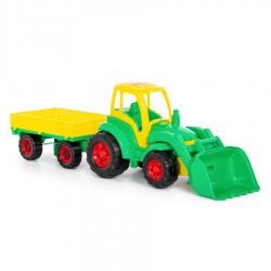 Traktor Šampion s lopatou a valníkem