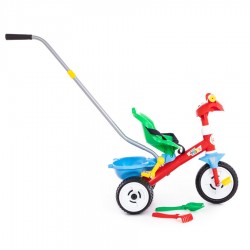 Dětská Tříkolka Baby Trike se zvukem, tyčí, pásy + díly 11 ks.