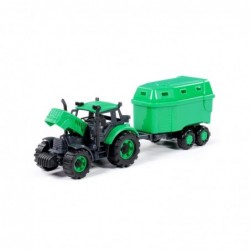 Dětský Traktor "Progres" s přívěsem pro živá zvířata, na setrvačník