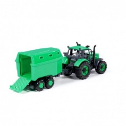Dětský Traktor "Progres" s přívěsem pro živá zvířata, na setrvačník