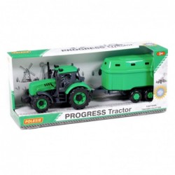Dětský Traktor "Progres" s přívěsem pro živá zvířata, na setrvačník