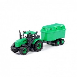 Dětský Traktor "Progres" s přívěsem pro živá zvířata, na setrvačník